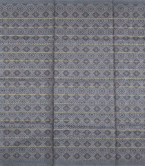 Grey Printed Synthetic Dola Silk Saree With Zari Stripes & Border -SY0365