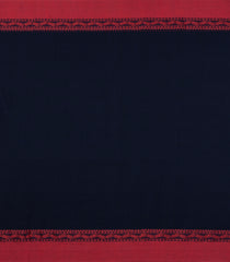Midnight Blue Woven Bengal Cotton Saree With Contrast Border-BG1753