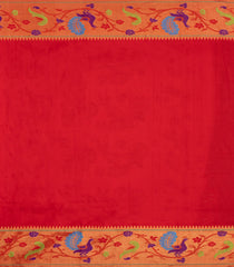 Turquoise Handloom Paithani Silk Saree With Checks & Contrast Meena Border-PA1106