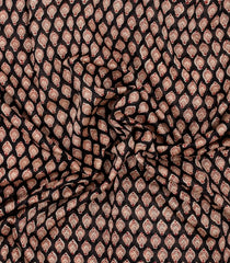 Black Printed Chanderi Cotton Saree With Floral Motifs-CC1766