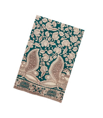 Sea Green Printed Kalamkari Cotton Saree -KAL1249