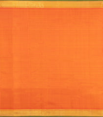 Orange Handloom Kanchipuram Silk Saree With Dotted Zari Stripes-KA15680