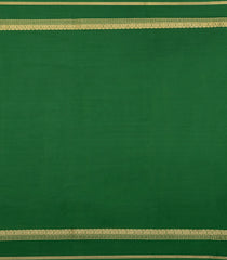 Crimson Woven Mysore Silk Saree With Contrast Green Border-MS3264