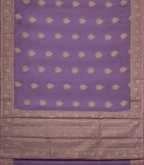 Lilac Woven Tussar Silk Saree With Floral Buttas-TU3590
