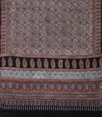 Blue Woven Modal Silk Saree With Ajrakh Printed Jaal Motifs-BL3611