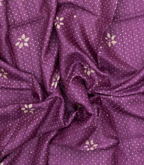 Lilac Printed Tussar Silk Saree With Floral Motifs & embroidered Motifs-TU3845