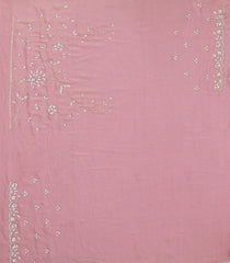 Baby Pink Woven Blended Tissue Saree With Embroidered Mirror Work-EN1864