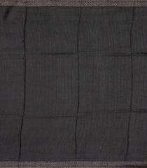 Black Handloom Tussar Silk Saree With Pashmina Printed Floral Motifs-TU2698