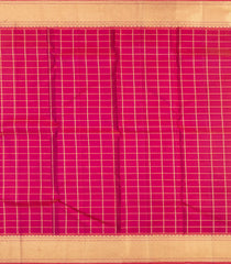 Dark Purple Handloom Kanchipuram Silk Saree With Zari Checks & Buttas-KA15883