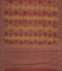 Rust & Mustard Printed Synthetics Tussar Saree With Zari Motifs-SY0301