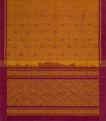 Mustard Woven Rasipuram Cotton Saree With Buttas-RA2637