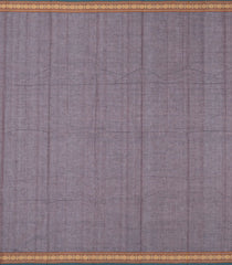 Dark Grey Handloom Kanchi Cotton Saree With Checks-KC1579
