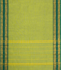 Light Green Woven Chettinad Cotton Saree With Contrast Border-CN1907