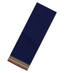 Dark Blue Woven Chirala Cotton Saree With Narayanapet Border-CR1467