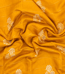 Mustard Printed Synthetic Dola Silk Saree With Zari Motifs & Border -SY0353
