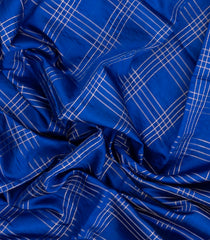 Royal Blue Handloom Banarasi Silk Saree With Zari Checks-BE1869