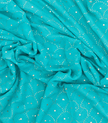 Turquoise Woven Mysore Silk Saree With Stone Work-MS3576