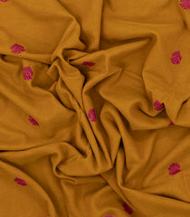 Oil Mustard Handwoven Bengal Cotton Saree With Floral Buttas-BG1478