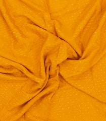 Mustard Handloom Banarasi Khaddi Georgette Silk Saree With Contrast Border-BE1788