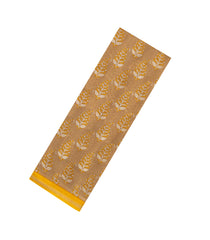 Beige Printed Chanderi Cotton Saree With Floral Motifs-CC1727