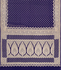 Dark Purple Woven Banarasi Khaddi Georgette Silk Saree With Floral Vine Motifs-BE1954