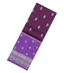 Burgundy Woven Banarasi Poona Silk Saree With Checks & Buttas-BP1016