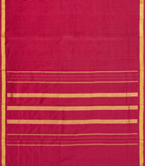 Crimson Handloom Kanchipuram 9 Yards Silk Saree With 12 Muthu Border-KA15743