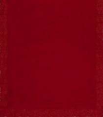Red Synthetic Fendy Saree With Embroidered Border-BL5449