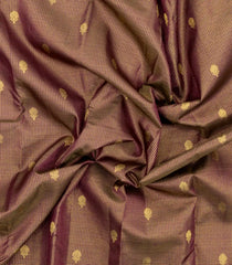 Dark Burgundy Handloom Kanchipuram Silk Saree With Zari Checks-KA16302