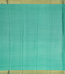 Aquamarine Mysore Crepe Silk Saree With Printed Checks & Buttas