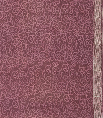 Dusty Pink Printed Jaipur Cotton Saree With Floral Motifs-JC1510