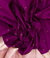 Magenta Handloom Korvai Kanchipuram Silk Saree With Floral Buttas-KA12956