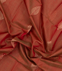 Rust Handloom Silk Cotton Saree With Buttas-SC4526