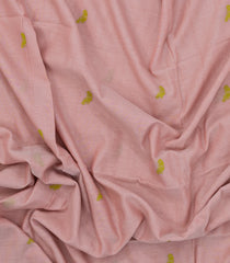 Dusty Pink Handloom Bengal Cotton Saree With Bird Buttas-BG1789