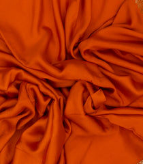 Orange Handloom Banarasi Khadi Georgette Silk Saree With Floral Motifs-BE1627