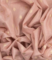 Baby Pink Woven Synthetic Supernet Saree With Floral Motifs-BL4236