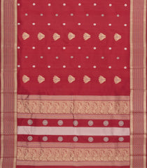 Crimson Handloom Soft Silk Saree With Parrot Buttas-SO4784