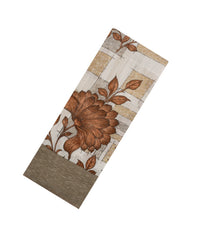 Brown Woven Blended Linen Saree With Printed Floral Motifs-BL4844
