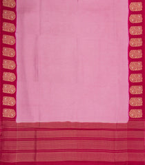 Baby Pink Woven Blended Viscose With Zari Checks-BL5558