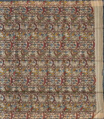 Blue Handloom Dupion Silk Saree With Printed Pallu-DS0496