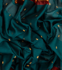 Indigo Handloom Gadwal Silk Cotton Saree With Buttas-GA0259