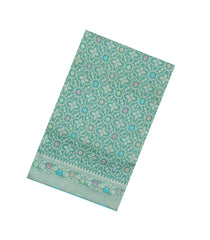 Aquamarine Handloom Banarasi Silk Saree With Meena Floral Motifs-BE1919
