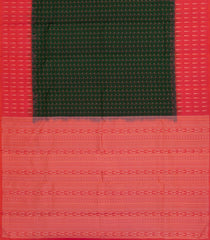 Bottle Green Handloom Soft Silk Saree With Checks & Contrast Border-SO4418