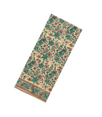 Cream Printed Jaipur Cotton Saree With Printed Floral Motifs-JC1764