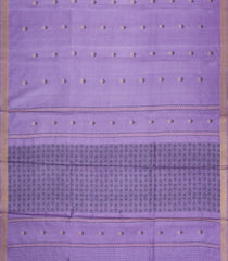 Lavender Woven Tussar Silk Saree With Mango Motifs & Zari Border-TU3528
