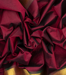 Maroon Handloom Silk Cotton Saree With Contrast Pallu-SC3713
