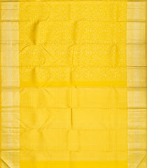 Yellow Handloom Kanchipuram Silk Saree With Floral Vine Motifs-KA12832