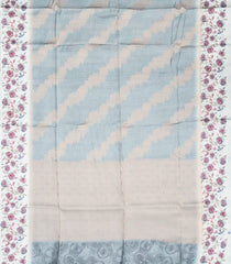 Grey Woven Art Dola Silk Saree With Printed Floral Motifs-BL3745