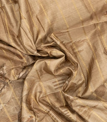 Beige Printed Synthetic Dola Silk Saree With Zari Stripes & Border -SY0359