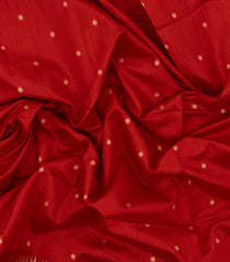 Red Woven Art Dupion Saree With Buttas & Paithani Pallu-BL5066